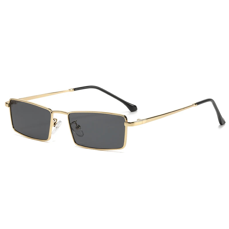 Metal Square Small Frame Sunglasses Women INS Fashion Luxury Street Photography Eyeglasses Sunshade Retro Unisex Sun Glasses