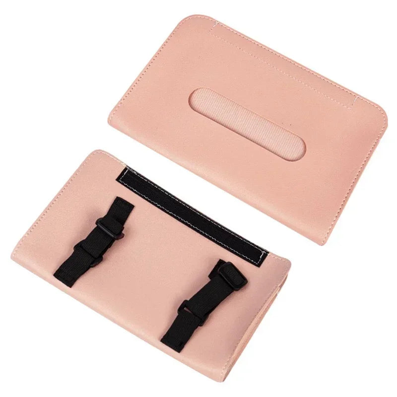 Car Tissue Box Hanging Sun Visor, Backrest Sunroof, Car Drawer Hanging Creative Leather Car Interior Supplies