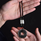 Exquisite Double-sided Carved Jade Safety Buckle Brave Troops Keyring Wealth Transfer Handcrafted Retro Carved Pendant Necklace