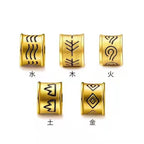 Gold‑Tone & Black‑Tone Beaded Bracelet, Traditional Five‑Element Pattern Fashion Bead Jewellery