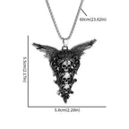 Vintage Crown Skull Wing Pendant, Men's Punk Hip Hop Rock Charm Jewelry Necklace, New Gothic Versatile Accessories, Party Gifts