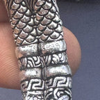 Vintage Distressed Double Dragon Two-Ring Open Bangle, Handmade Chinese Style Unisex Couple Bracelet