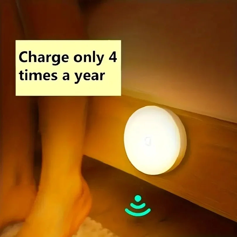 1pc Motion Sensor Night Light - Wireless LED Detector Lamp for Bedroom, Staircase, Closet, and Room Decor- मुख्य तस्बिर