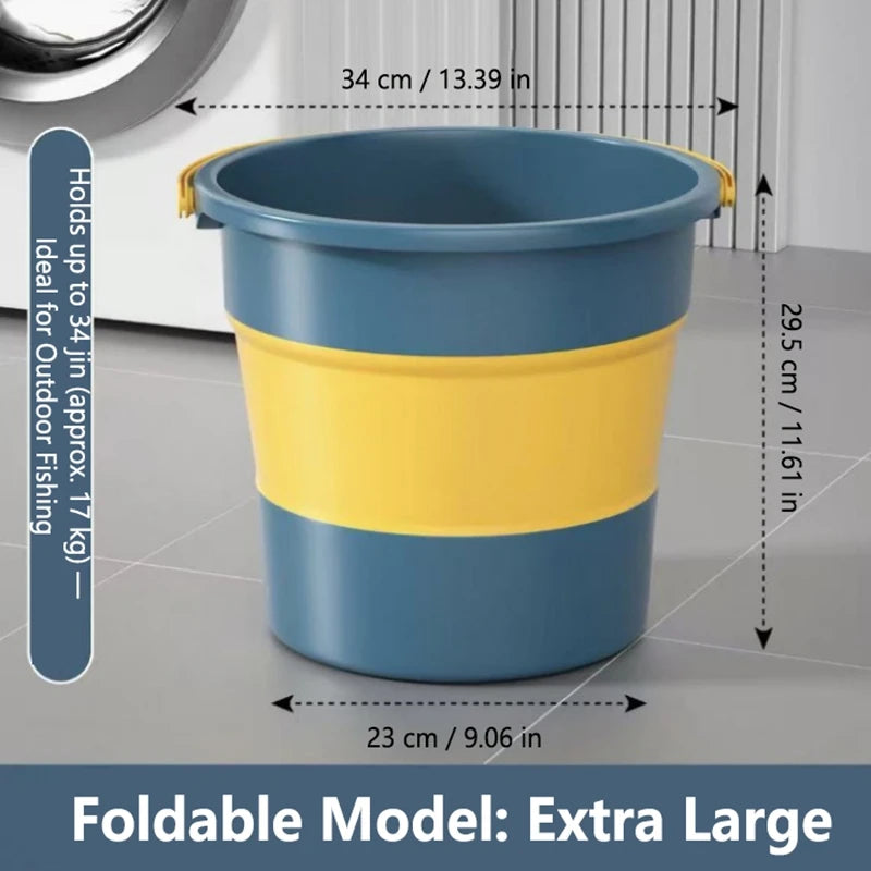 5/10/17L Portable Folding Bucket Multifunctional Thickened Silicone Bucket for Car Washing and Fishing Camping Folding Bucket