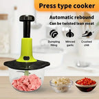 Multifunctional Manual Food Processor with Blade Guard Easy Clean Ergonomic Handle Ideal for Vegetables Garlic Meat Kitchen Tool