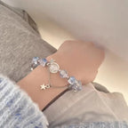 Moonlight Crystal Bracelet Opal Sea Blue Treasure Light Luxury Elastic Bracelet for Girls Women Fashion Gift Jewelry Accessories