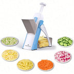 Safe Mandoline Slicer 5 in 1 Vegetable Chopper Food Potato Cutter, Strips Julienne Dicer Adjustable Thickness 0.1-8 mm Kitchen Chopping Artifact Fast Meal Prep