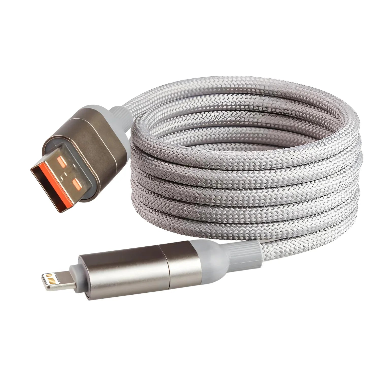 Magnetic 4 IN 1 USB Charge Cable for iPhone 15 14 13 Huawei Xiaomi 240W Fast Charge Data Line Portable Storage 2 IN 2 Charger
