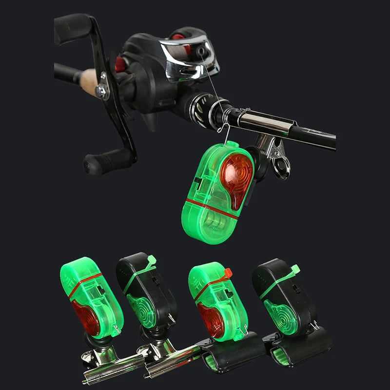 1PC Fish Bite Alarm High Sensitive Fishing Alarm Sound Bell LED Light Indicator Clip-on Fishing Rod Buzzer Fish Accessories 主图
