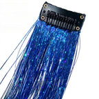 93cm Glitter Hair Tinsel Extension with BB Clips Laser Gold Silver Tinsel Hair Braided Girls Headwear Braiding Hair Decor Tools