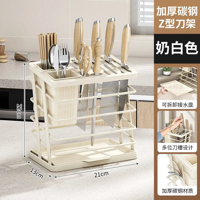 LLY Carbon Steel Z-Shaped Bevel Tool Holder Multifunctional Shelf Kitchen Tool Storage Rack
