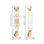 3pcs Pearl Chain Alloy Faux Pearl Back Cinch Clips For Sweater Shawl Dress Scarf Cardigan Brooch Accessories Women Elegant