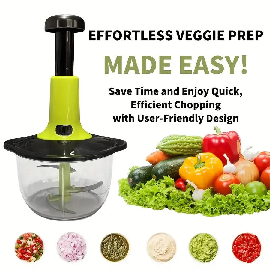 Multifunctional Manual Food Processor with Blade Guard Easy Clean Ergonomic Handle Ideal for Vegetables Garlic Meat Kitchen Tool