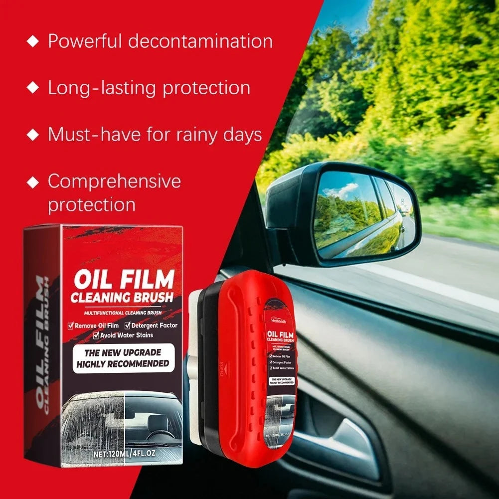 1pcs Oil Film Cleaning Brush,Glass Wipe Board Cleanin Brush Portable Effective Oil Film Cleaning Tool for Car Windshield
