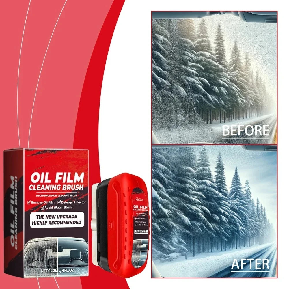 1pcs Oil Film Cleaning Brush,Glass Wipe Board Cleanin Brush Portable Effective Oil Film Cleaning Tool for Car Windshield