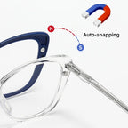 JAEVAR New Retro Floral Cat Eye Magnetic Suction Set Glasses Frame With Five Pairs Of Flat Light Glasses Frame 9001-9007