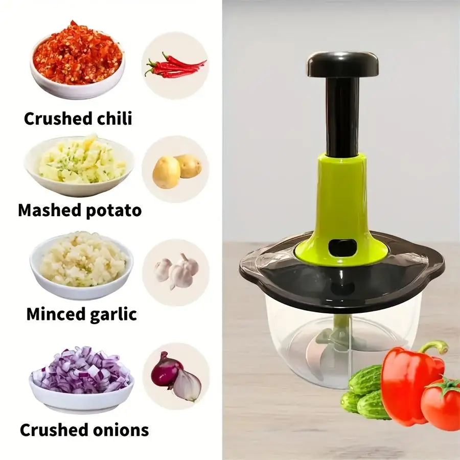 Multifunctional Manual Food Processor with Blade Guard Easy Clean Ergonomic Handle Ideal for Vegetables Garlic Meat Kitchen Tool