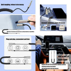 Wireless Car Sound Receiver 3.5mm AUXs Connectors Calling USB Charging Port 896C