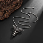 Vintage Crown Skull Wing Pendant, Men's Punk Hip Hop Rock Charm Jewelry Necklace, New Gothic Versatile Accessories, Party Gifts