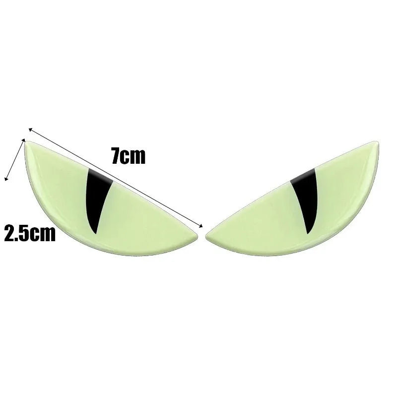 Luminous Devil Eye Sticker Pair Car Motorcycle Electric Vehicle Reflective Decal Drip Glue Waterproof Styling Night Glow