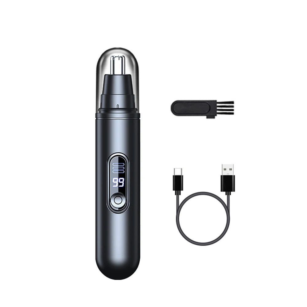Electric Nose Hair Trimmer USB Rechargeable Nose and Ear Hair Clipper Portable Nose Hair Remover Facial Hair Removal Device