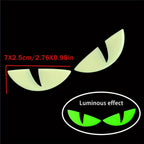 Luminous Devil Eye Sticker Pair Car Motorcycle Electric Vehicle Reflective Decal Drip Glue Waterproof Styling Night Glow