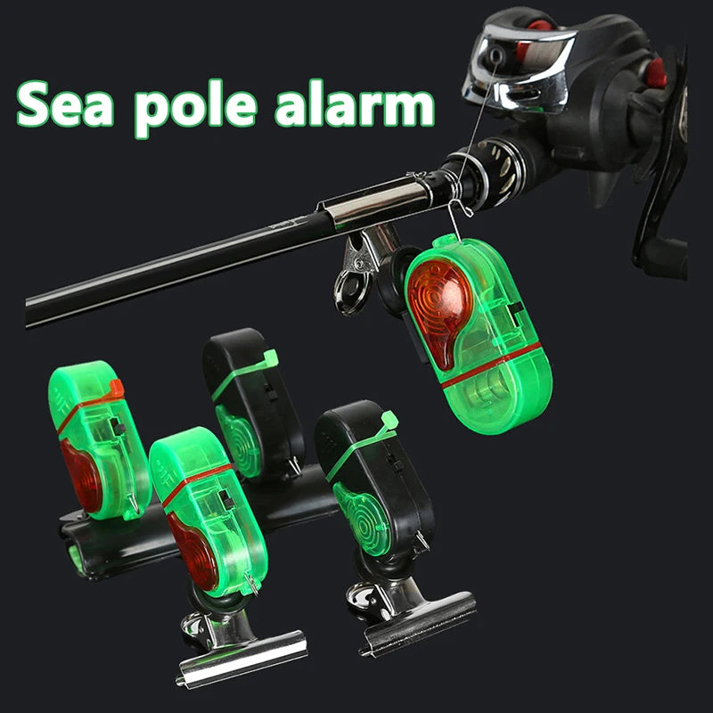 1PC Fish Bite Alarm High Sensitive Fishing Alarm Sound Bell LED Light Indicator Clip-on Fishing Rod Buzzer Fish Accessories 副图