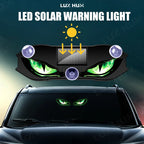 Solar Powered Car Window LED Light Vibration Activated Auto On/Off Devil's Eye Solar Charging Type-C Rechargeable Warning Light