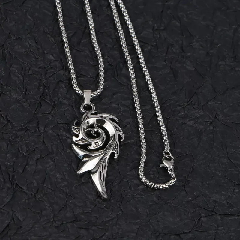 New phoenix spiral stainless steel pendant necklace punk style couple party necklace lucky necklace