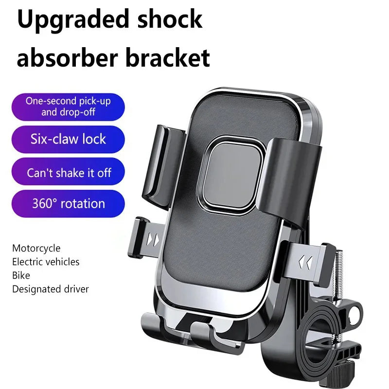 Motorcycles Bicycles Phone Holder Free Rotation Mobile Phone Navigation Bracket For Riding Shockproof For Xiaomi IPhone