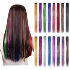 93cm Glitter Hair Tinsel Extension with BB Clips Laser Gold Silver Tinsel Hair Braided Girls Headwear Braiding Hair Decor Tools