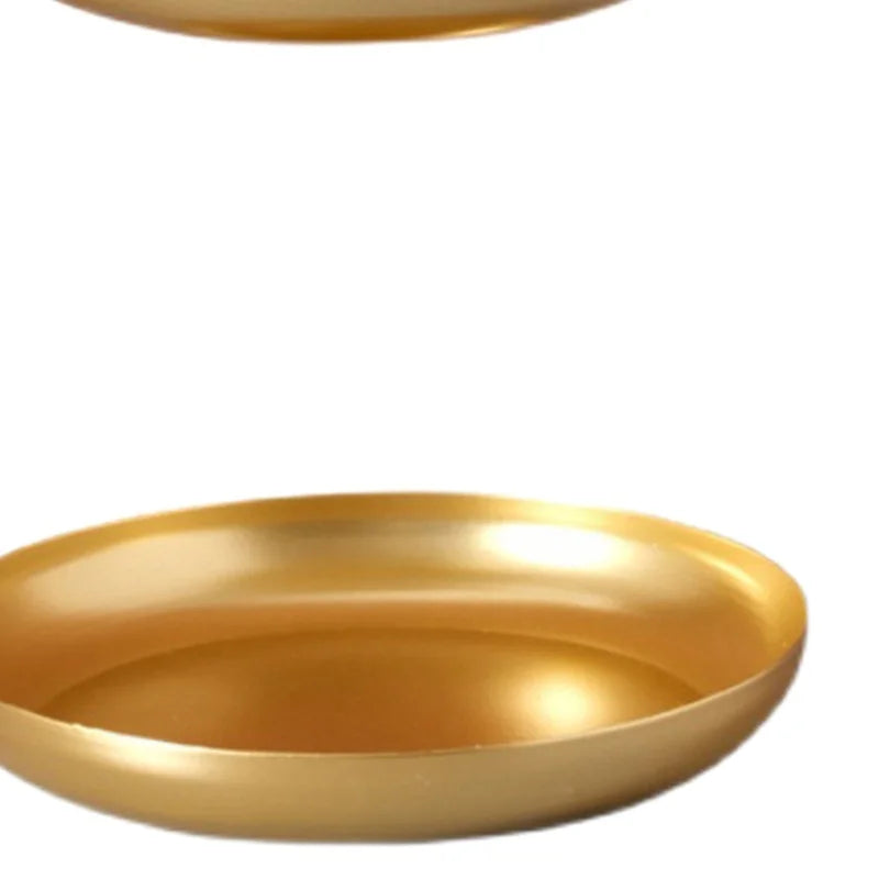 2 Tier Iron Fruit Serving Tray Waterproof Multi Tier Storage Platter For Coffee Table Party
