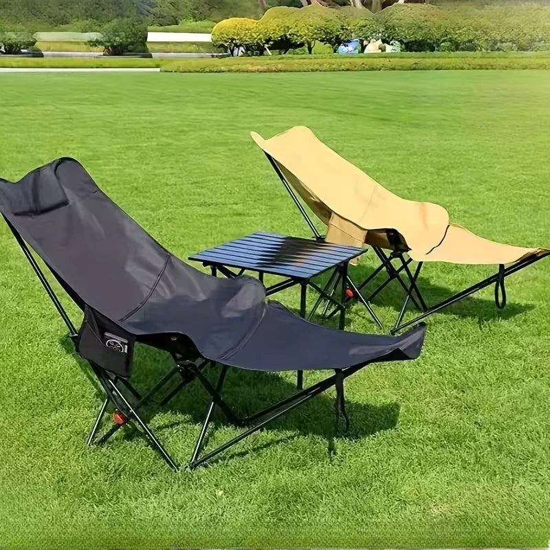 300-Pound Heavy-Duty Foldable Beach Chair with Adjustable Height and Crossed Backrest - Portable Outdoor Chair for Camping, Fish उप चित्र