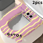 2pcs Waterproof Sticky Toilet Seat Cover - Soft Handle, All-Season Universal for Home