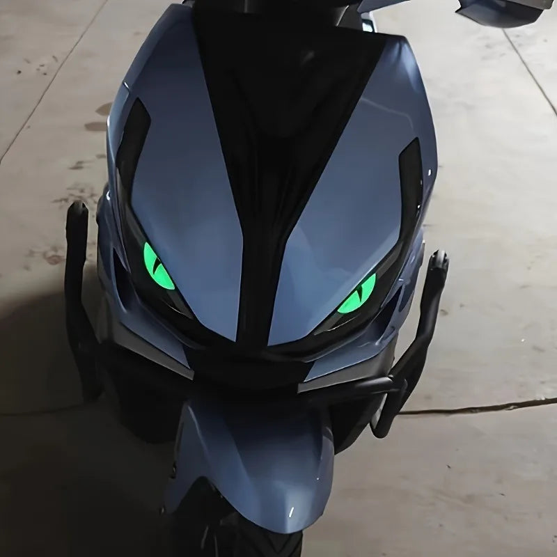 Luminous Devil Eye Sticker Pair Car Motorcycle Electric Vehicle Reflective Decal Drip Glue Waterproof Styling Night Glow