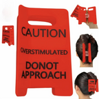 Novelty Caution Sign Hair Claw Clip Warning Message Thick Hairs Design Overstimulated Hair Clip Sensory Input Safety Awareness