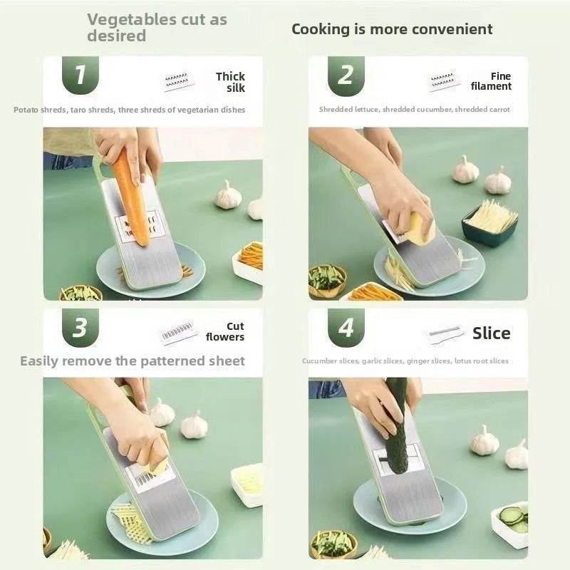 Multifunctional Vegetable Cutting Artifact Kitchen Shredder Vegetable Insert Grater Hand Guard Fruit Knife