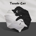 Classic Tuxedo Cats Auto Parasol - Heavy Duty UPF 50+ Black Lining, 8 Fiberglass Ribs Wind Resistant, Digital Print Foldable for