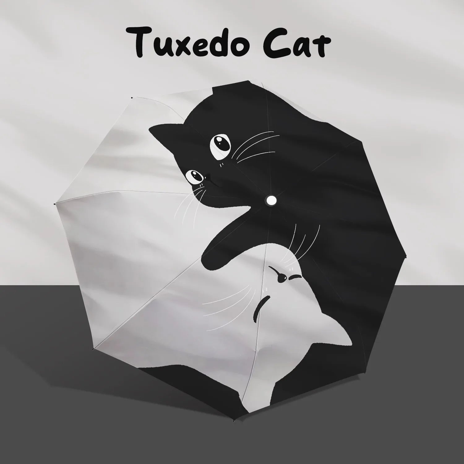 Classic Tuxedo Cats Auto Parasol - Heavy Duty UPF 50+ Black Lining, 8 Fiberglass Ribs Wind Resistant, Digital Print Foldable for