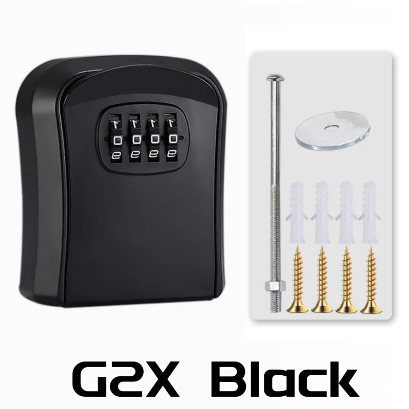 Key Lock Box 4 Digit Password  ABS Security Anti-theft Durable Wall Mounted Password Key Box for Home or Office Key Safe Storage