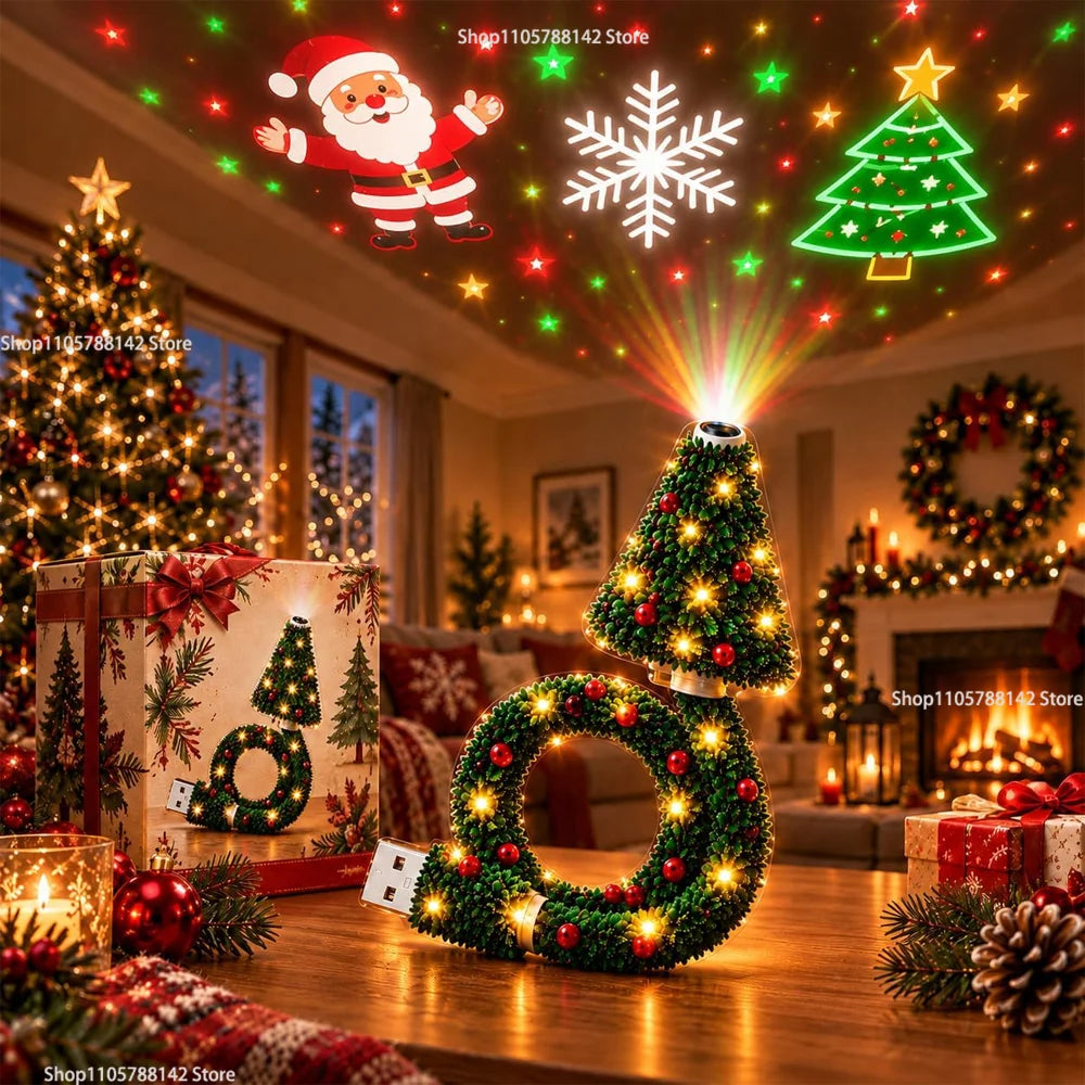 Christmas Tree Design Plug in Night Light Ceiling Projector Indoor, for Room Decor DIY Holiday Party Xmas Gifts उप चित्र