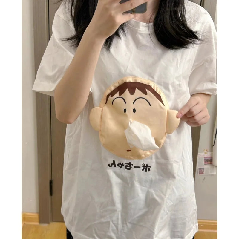 Anime Crayon Shin Chan Boochan T-Shirt Carry Paper With You Creative  Funny Cute Cartoo 3d Fun Dumb Paper Short Sleeve Gifts Toy