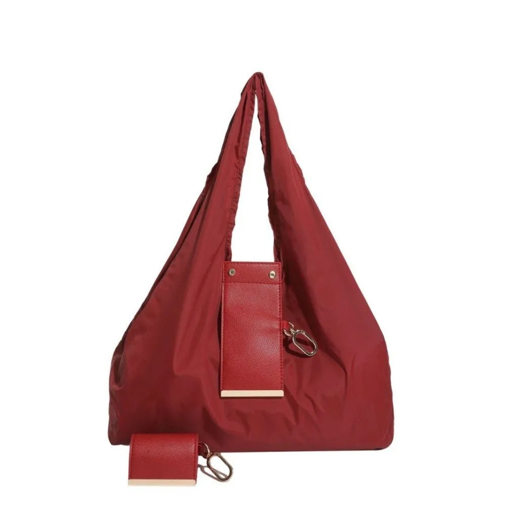 Keychain Storage Bag Foldable Reusable Mini Tote Bag Lightweight Eco-Friendly Foldable Shopping Bag Large Capacity Key Ring Expandable Reusable Bag