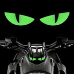 Luminous Devil Eye Sticker Pair Car Motorcycle Electric Vehicle Reflective Decal Drip Glue Waterproof Styling Night Glow