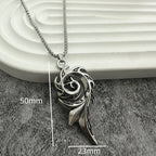 New phoenix spiral stainless steel pendant necklace punk style couple party necklace lucky necklace