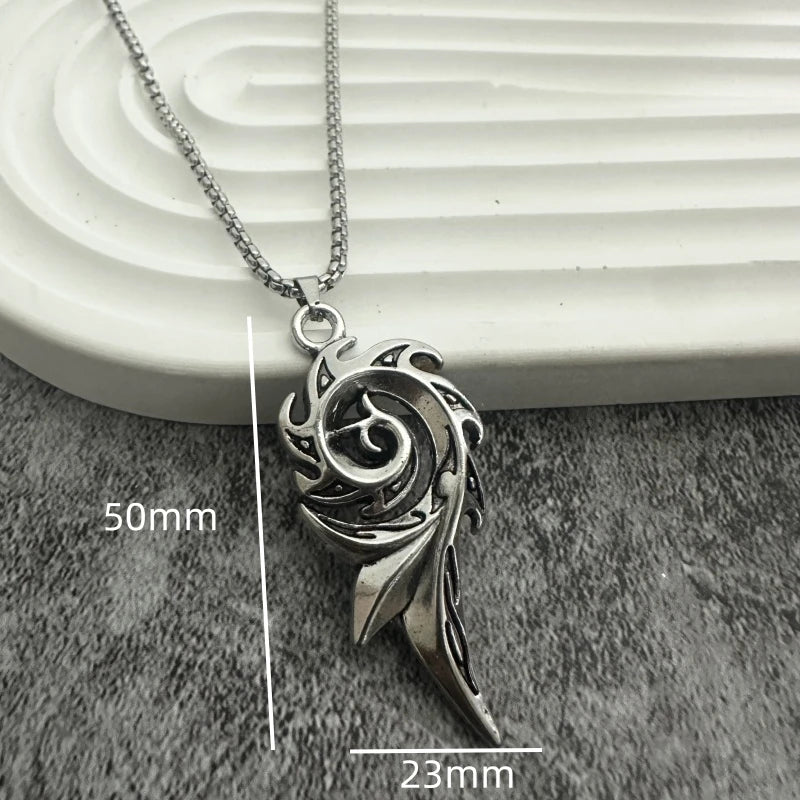 New phoenix spiral stainless steel pendant necklace punk style couple party necklace lucky necklace