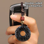 Exquisite Double-sided Carved Jade Safety Buckle Brave Troops Keyring Wealth Transfer Handcrafted Retro Carved Pendant Necklace