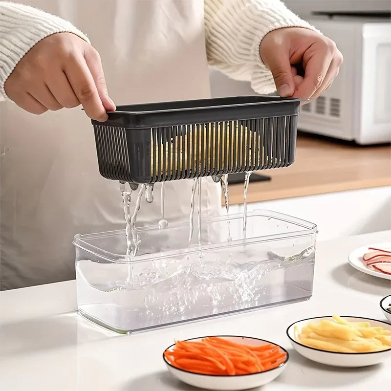 16PCS Vegetable Chopper Set Multi‑Function Kitchen Slicer Dicer Shredder Handle Food Grater for Potato Onion Vegetable Cutting