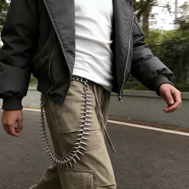 Gothic Spike Copper Waist Chain, Fashion Jewelry Accessories for Men and Women, Edgy Hip Hop Trouser Chain, Punk Style Jeans Cha
