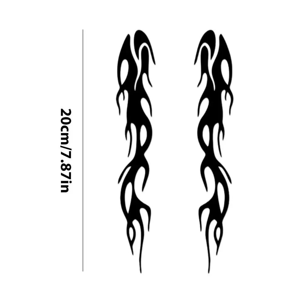 1 Pair Reflective Flame Motorcycle Stickers, Waterproof Self-Adhesive Decals For Trucks Cars, Outdoor Safety Vehicle Decals